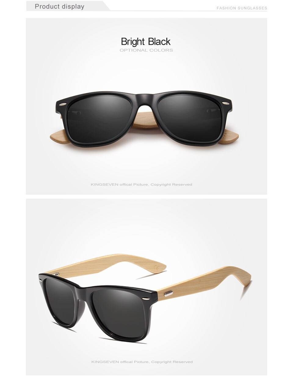 Bamboo Sunglasses Men and Women All In KINGSEVEN DESIGN Sun Glasses Polarized Vintage Travel Eyewear Mirror Lenses
