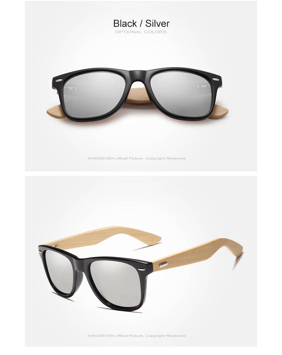 Bamboo Sunglasses Men and Women All In KINGSEVEN DESIGN Sun Glasses Polarized Vintage Travel Eyewear Mirror Lenses