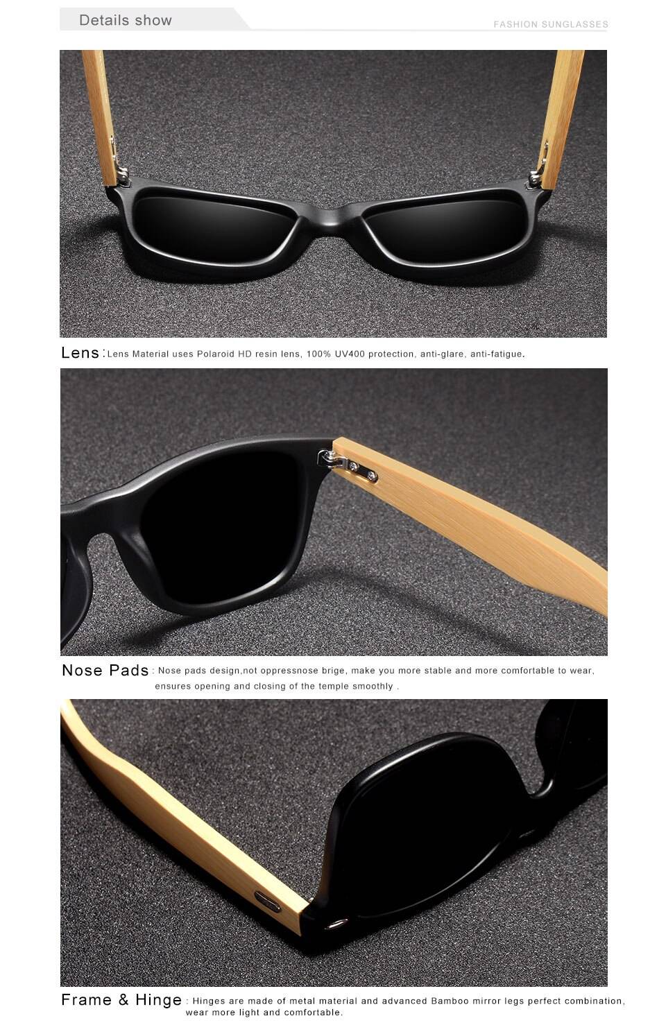Bamboo Sunglasses Men and Women All In KINGSEVEN DESIGN Sun Glasses Polarized Vintage Travel Eyewear Mirror Lenses