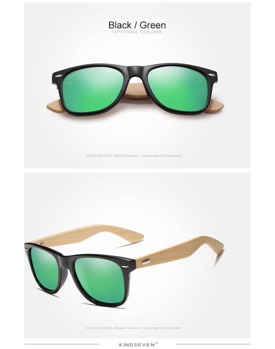 Bamboo Sunglasses Men and Women All In KINGSEVEN DESIGN Sun Glasses Polarized Vintage Travel Eyewear Mirror Lenses