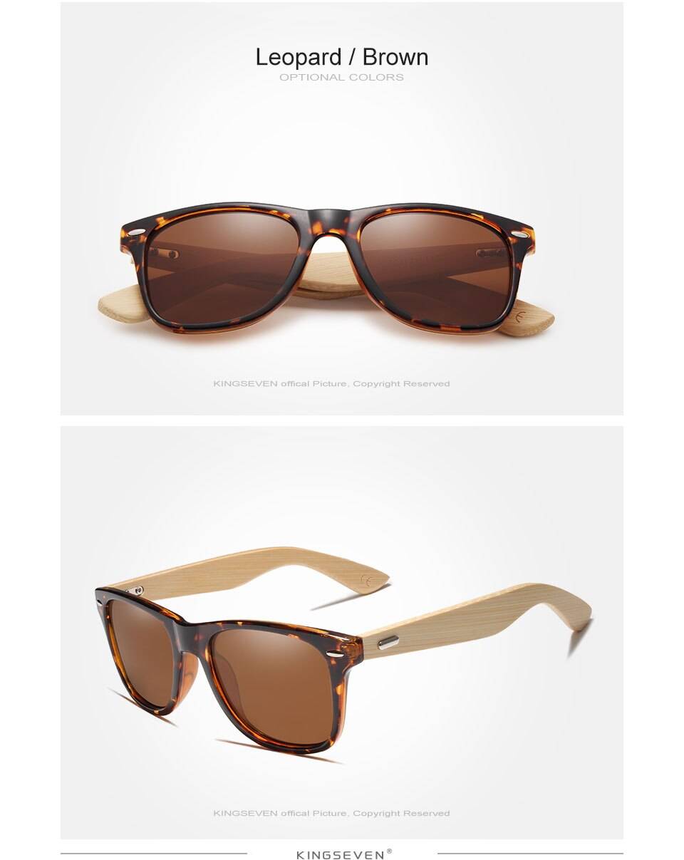 Bamboo Sunglasses Men and Women All In KINGSEVEN DESIGN Sun Glasses Polarized Vintage Travel Eyewear Mirror Lenses