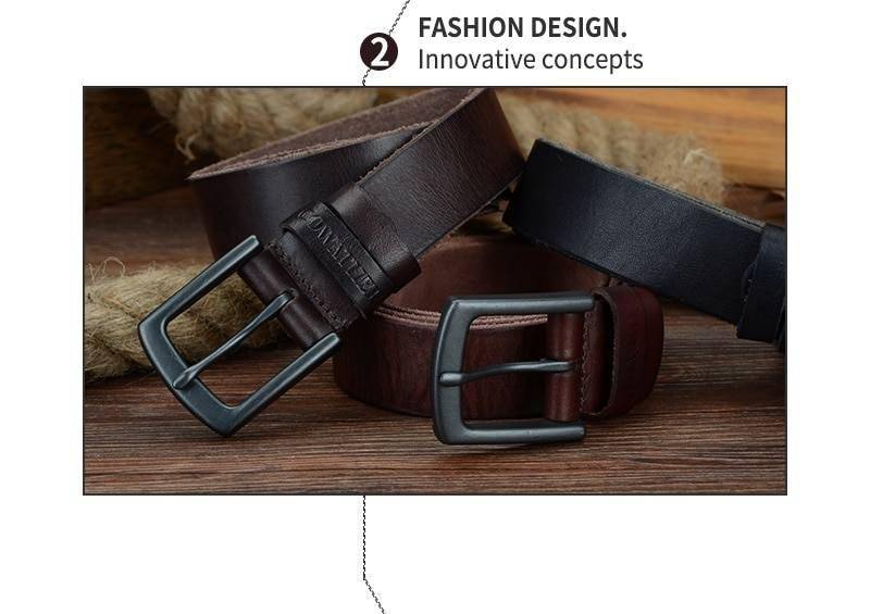 COWATHER 100% cowhide genuine leather belts for men vintage 2019 new design male strap ceinture homme 110-130cm MEN belt