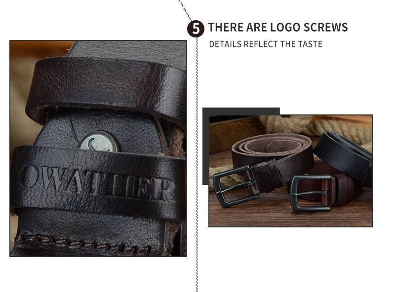 COWATHER 100% cowhide genuine leather belts for men vintage 2019 new design male strap ceinture homme 110-130cm MEN belt