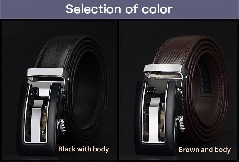 COWATHER 2019 Genuine Leather belts for men High quality brown black color metal automatic buckle Strap male Jeans cowboy CZ045