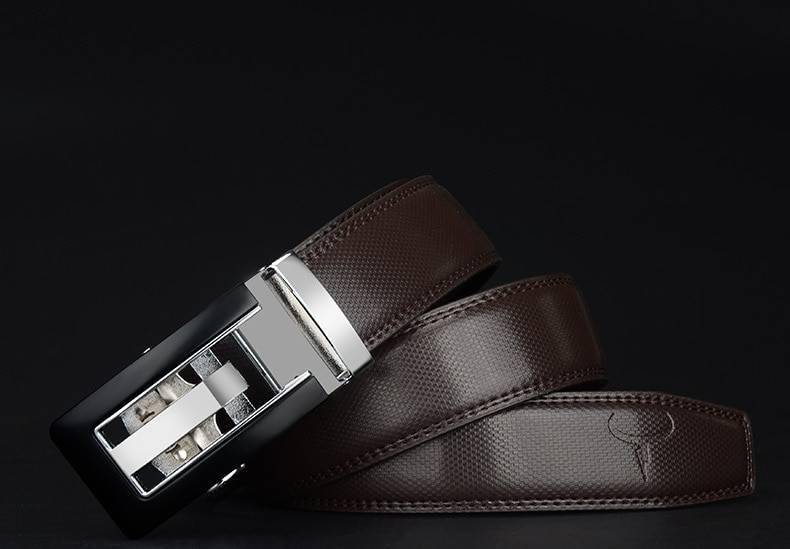 COWATHER 2019 Genuine Leather belts for men High quality brown black color metal automatic buckle Strap male Jeans cowboy CZ045