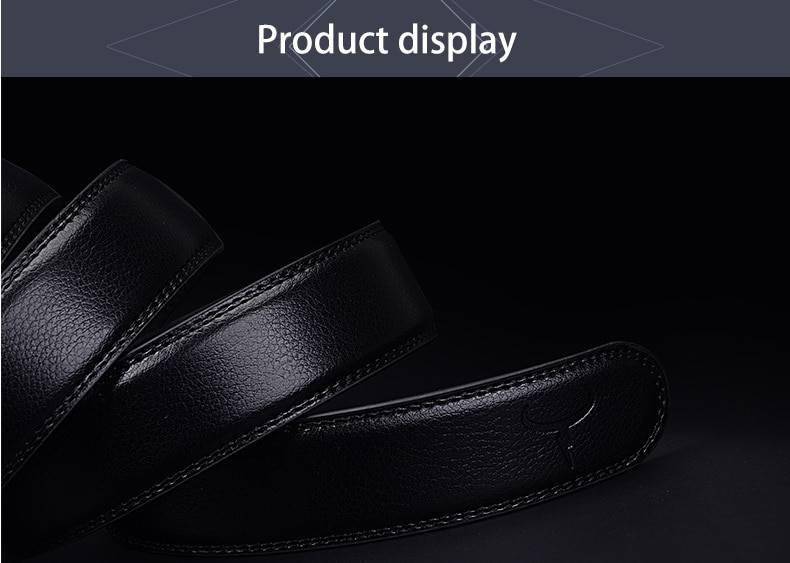 COWATHER 2019 Genuine Leather belts for men High quality brown black color metal automatic buckle Strap male Jeans cowboy CZ045