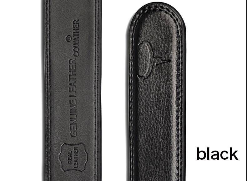 COWATHER 2019 Genuine Leather belts for men High quality brown black color metal automatic buckle Strap male Jeans cowboy CZ045