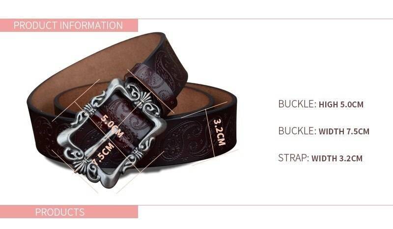 COWATHER 2019 cow genuine leather belts for Women luxury strap female belt Cashew flowers high quality pin buckle 3.2cm XF022