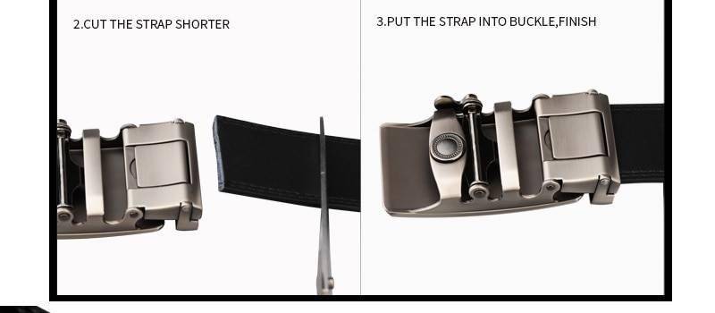 COWATHER Men's Belt Automatic Ratchet Buckle with Cow Genuine Leather Belts for Men luxury brand male strap 110-130cm length