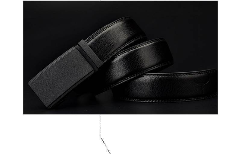 COWATHER Men's Belt Automatic Ratchet Buckle with Cow Genuine Leather Belts for Men luxury brand male strap 110-130cm length