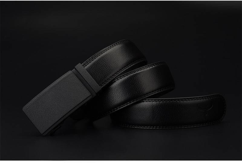 COWATHER Men's Belt Automatic Ratchet Buckle with Cow Genuine Leather Belts for Men luxury brand male strap 110-130cm length