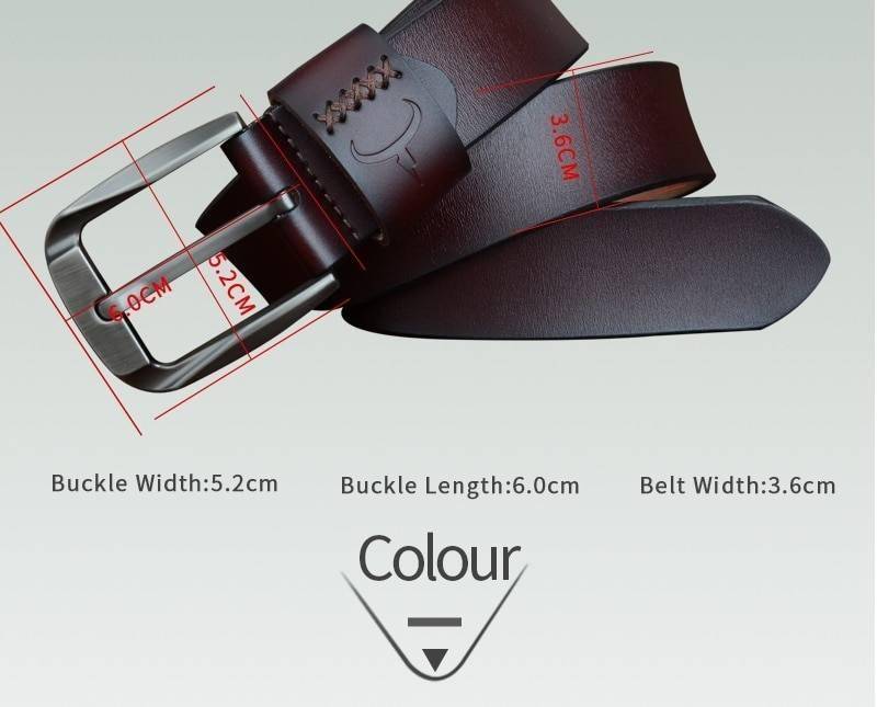 COWATHER Vintage style pin buckle cow genuine leather belts for men 130cm high quality mens belt cinturones hombre free shipping