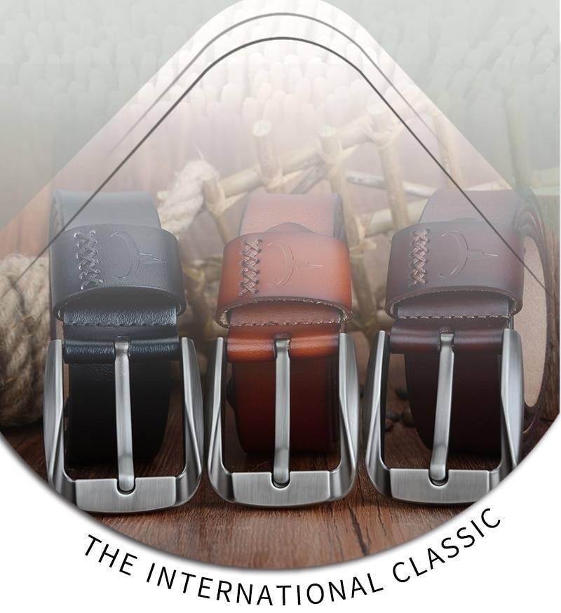COWATHER Vintage style pin buckle cow genuine leather belts for men 130cm high quality mens belt cinturones hombre free shipping