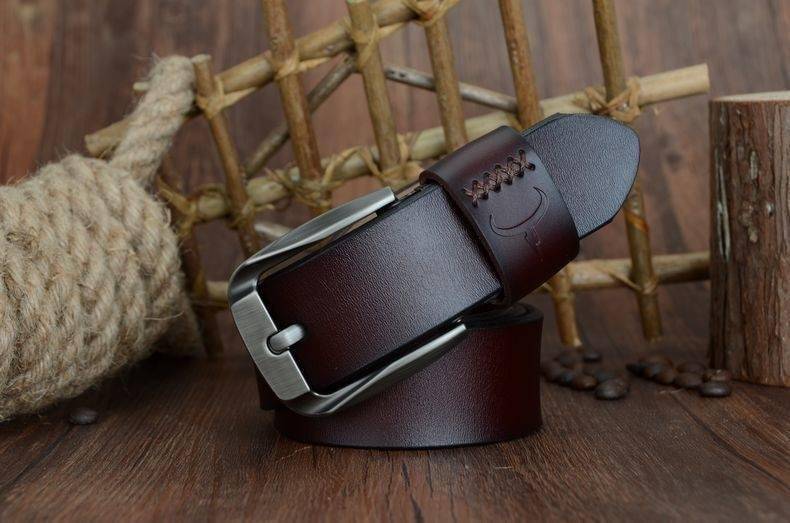 COWATHER Vintage style pin buckle cow genuine leather belts for men 130cm high quality mens belt cinturones hombre free shipping