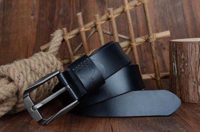 COWATHER Vintage style pin buckle cow genuine leather belts for men 130cm high quality mens belt cinturones hombre free shipping