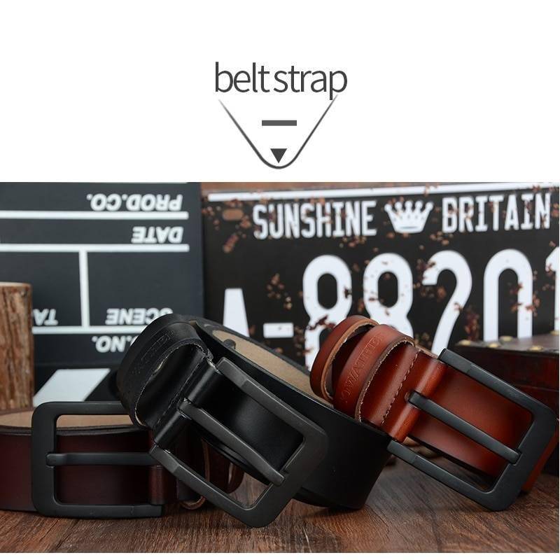 COWATHER male belt for mens high quality cow genuine leather belts 2019 hot sale strap fashion new jeans Black Buckle XF010