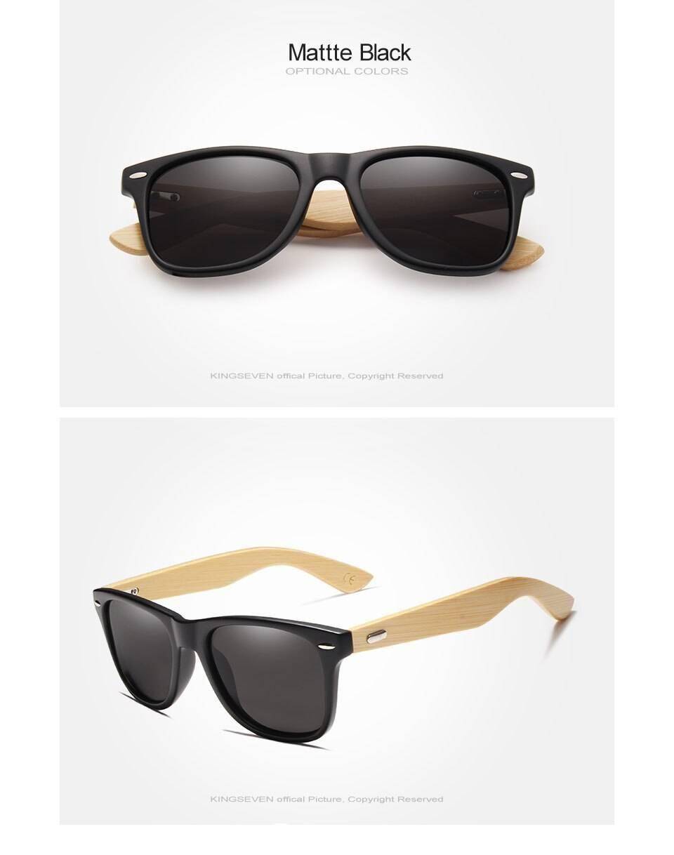 Bamboo Sunglasses Men and Women All In KINGSEVEN DESIGN Sun Glasses Polarized Vintage Travel Eyewear Mirror Lenses