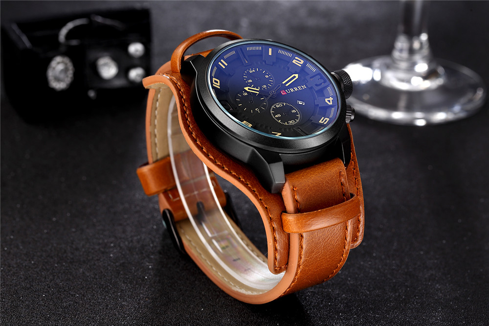 Curren 8225 Army Military Quartz Mens Watches Top Brand Luxury Leather Men Watch Casual Sport Male Clock Watch Relogio Masculino