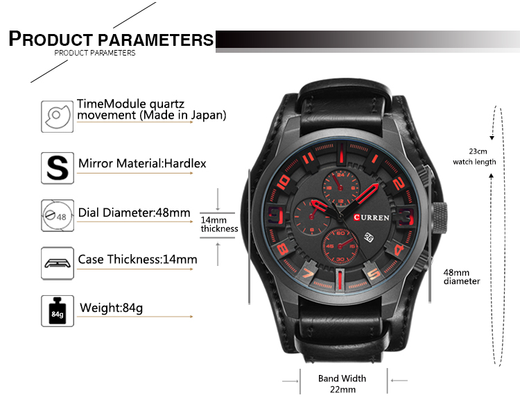 Curren 8225 Army Military Quartz Mens Watches Top Brand Luxury Leather Men Watch Casual Sport Male Clock Watch Relogio Masculino