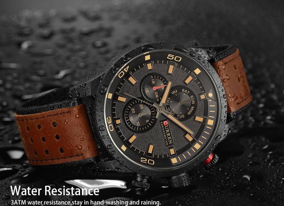 CURREN Casual Wrist Watch Analog Military Sports Men Watch Leather Strap Quartz Male Clock Relogio Masculino Reloj Hombre