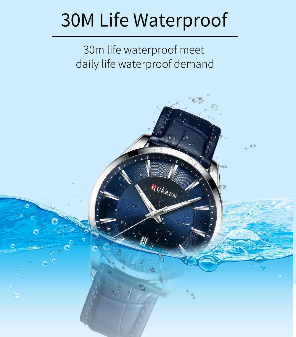 CURREN Simple Men Leather Watch Man Luxury Brand Quartz Watches Relogio Masculino Casual Wristwatch Male Clock Blue