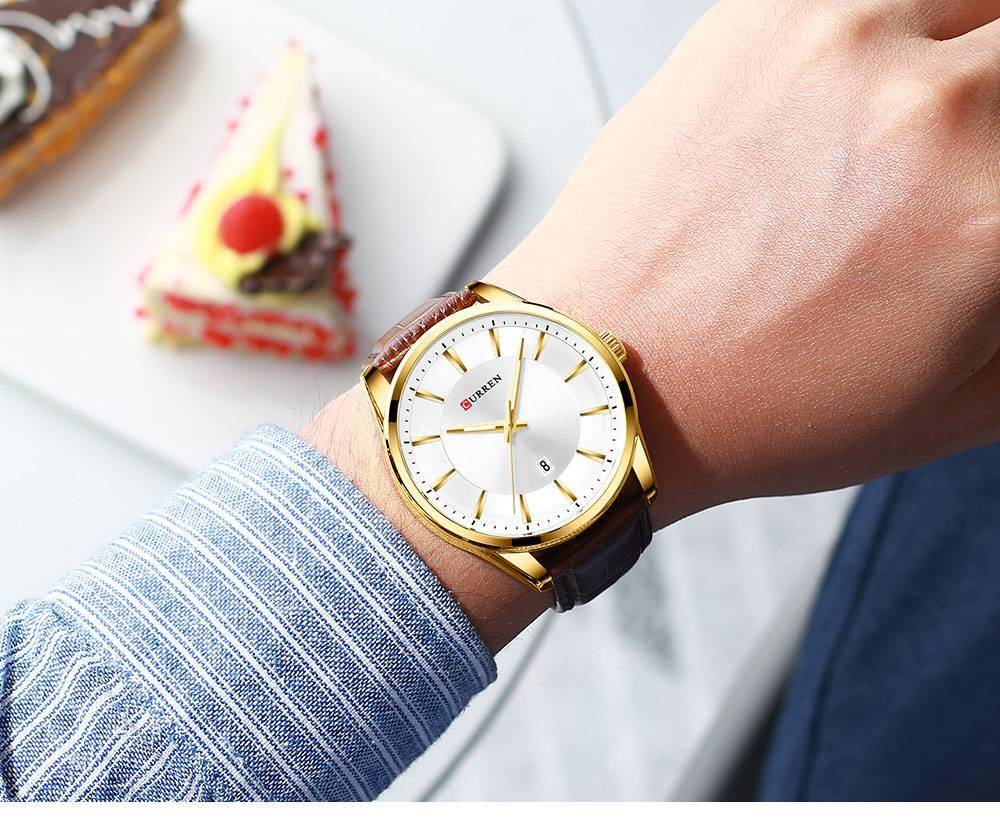 CURREN Simple Men Leather Watch Man Luxury Brand Quartz Watches Relogio Masculino Casual Wristwatch Male Clock Blue