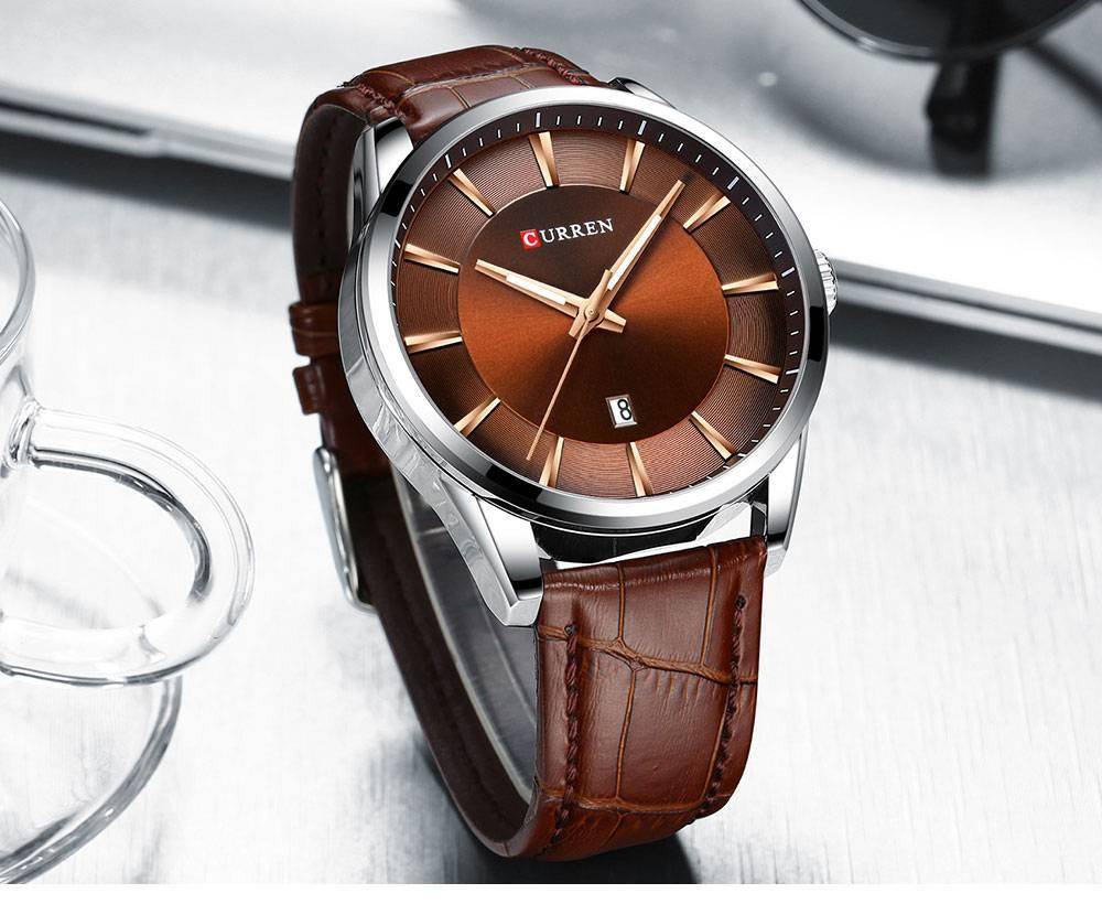 CURREN Simple Men Leather Watch Man Luxury Brand Quartz Watches Relogio Masculino Casual Wristwatch Male Clock Blue