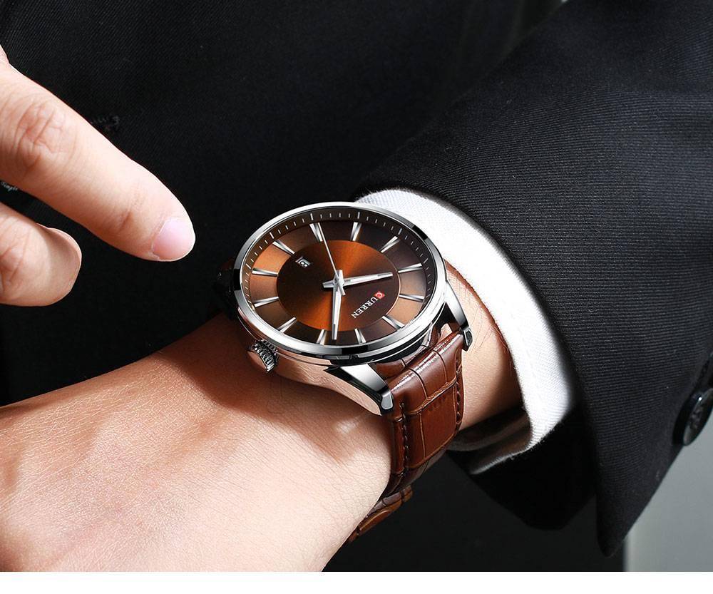CURREN Simple Men Leather Watch Man Luxury Brand Quartz Watches Relogio Masculino Casual Wristwatch Male Clock Blue