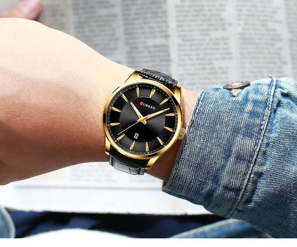 CURREN Simple Men Leather Watch Man Luxury Brand Quartz Watches Relogio Masculino Casual Wristwatch Male Clock Blue