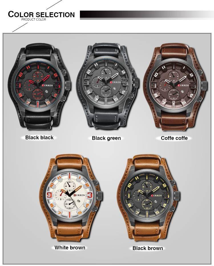 Curren 8225 Army Military Quartz Mens Watches Top Brand Luxury Leather Men Watch Casual Sport Male Clock Watch Relogio Masculino
