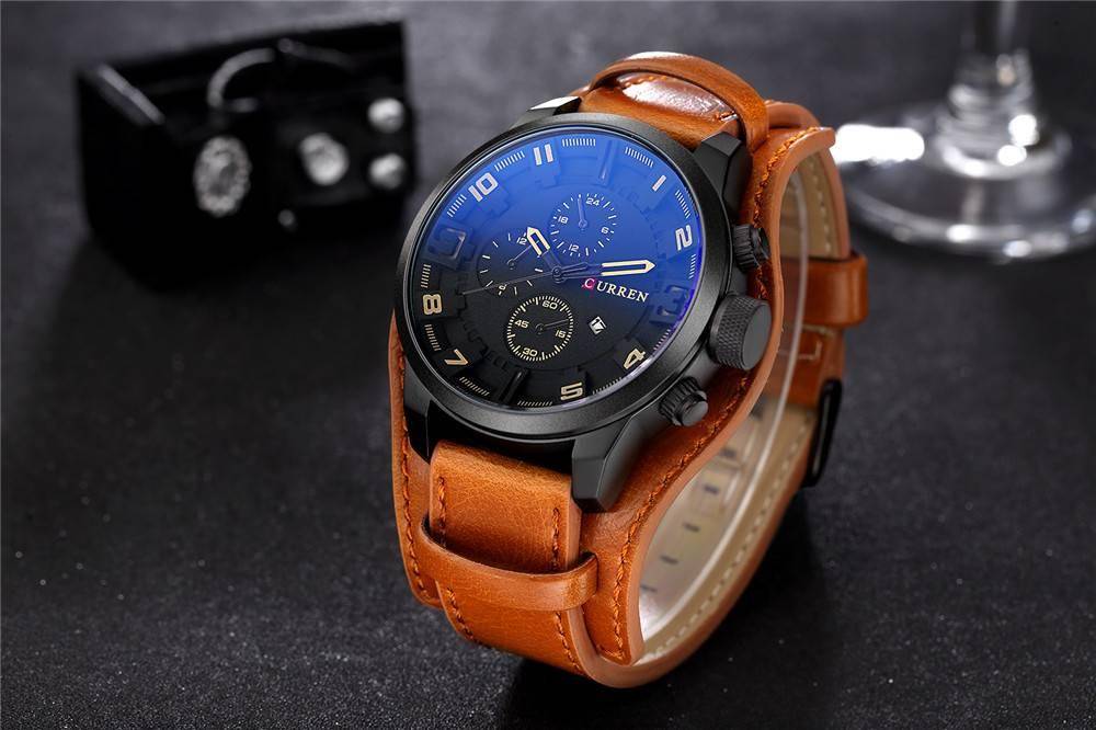 Curren 8225 Army Military Quartz Mens Watches Top Brand Luxury Leather Men Watch Casual Sport Male Clock Watch Relogio Masculino
